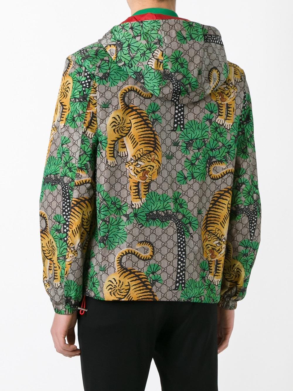 Lyst - Gucci ' Bengal' Print Jacket in Green for Men