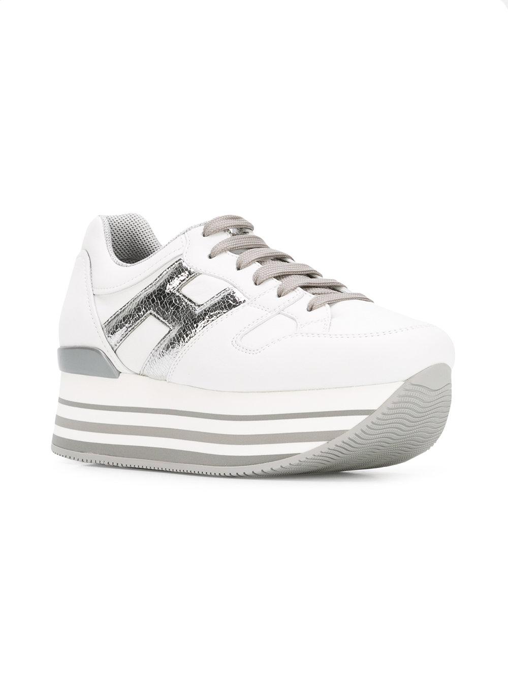 Hogan Leather Platform Sneakers in White - Lyst