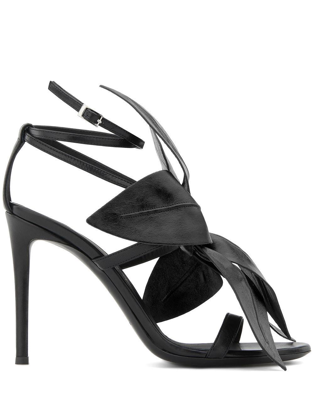 Giuseppe Zanotti Leather Lilium Floral-embellished Stiletto Sandals in  Black | Lyst