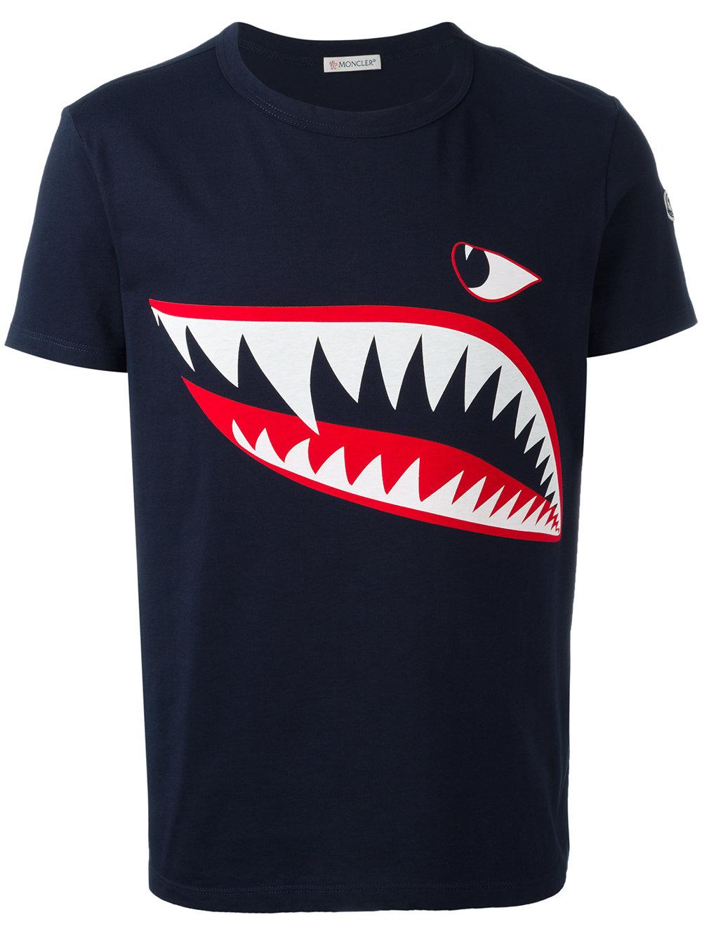 Moncler Cotton Shark Print T-shirt in 