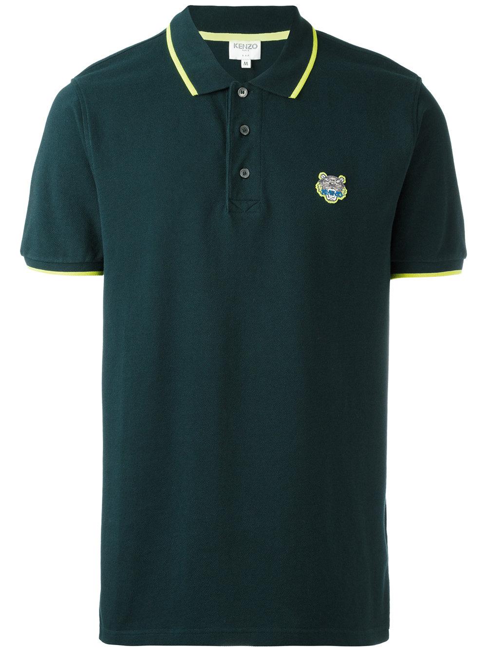 Kenzo Mini Tiger Polo Shirt in Green for Men Lyst