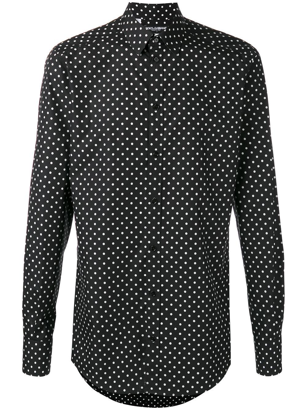 Dolce & gabbana Polka Dot Shirt in Black for Men | Lyst