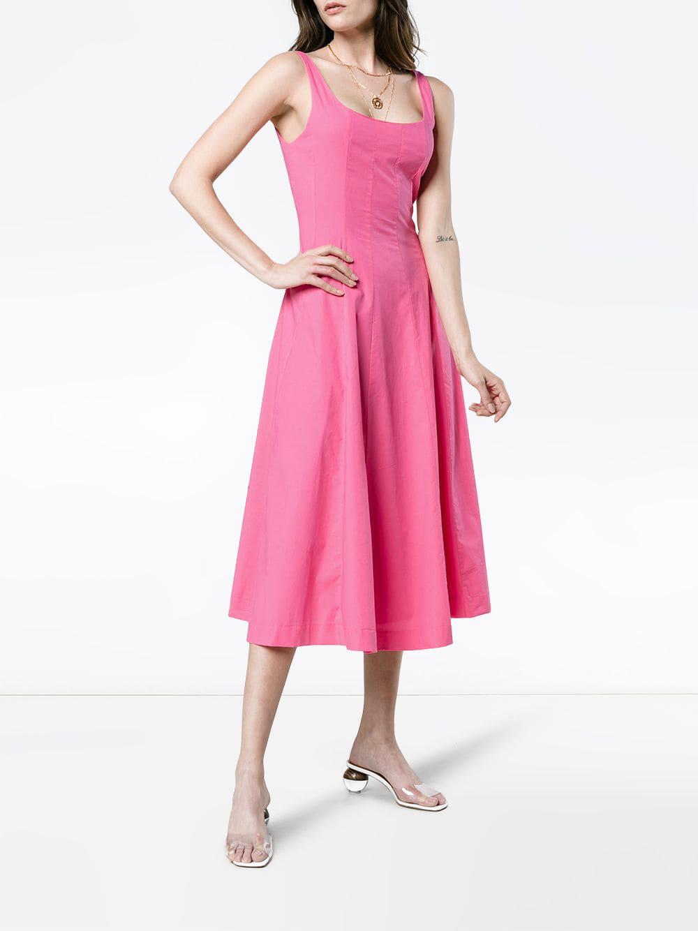 STAUD Synthetic Pink Wells Dress | Lyst