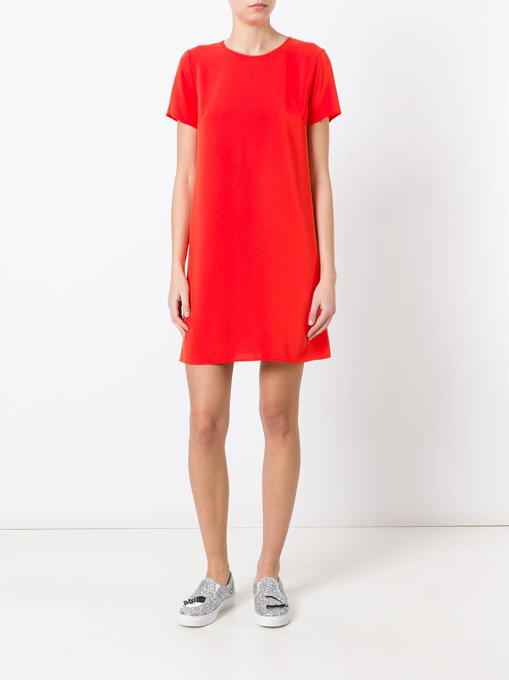 P.A.R.O.S.H. Synthetic Plain T-shirt Dress in Red - Lyst