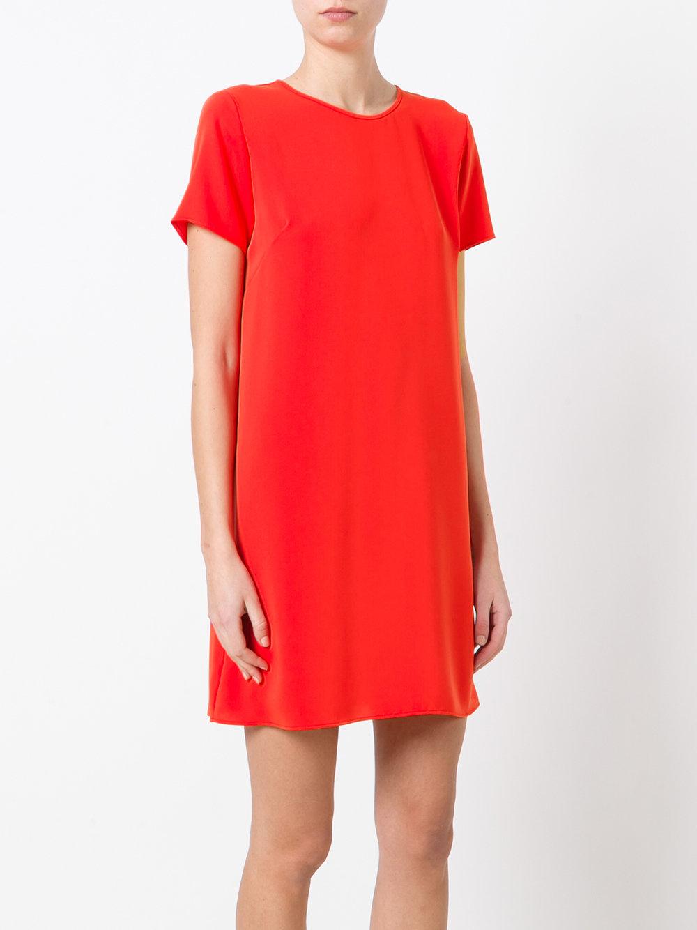 P.A.R.O.S.H. Synthetic Plain T-shirt Dress in Red - Lyst