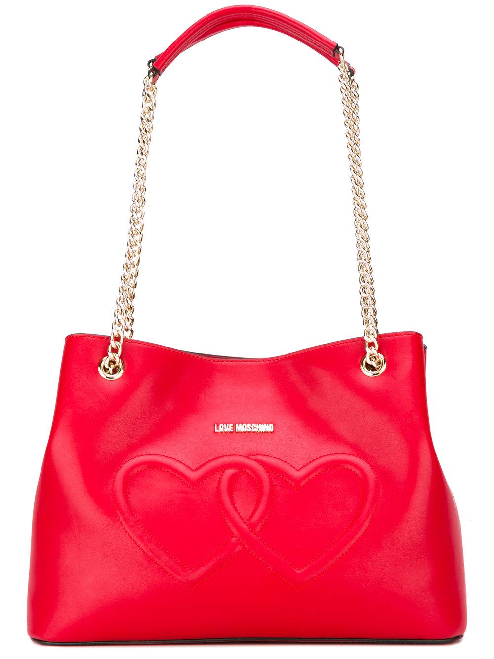Love Moschino Leather Heart Shoulder Bag in Red Lyst