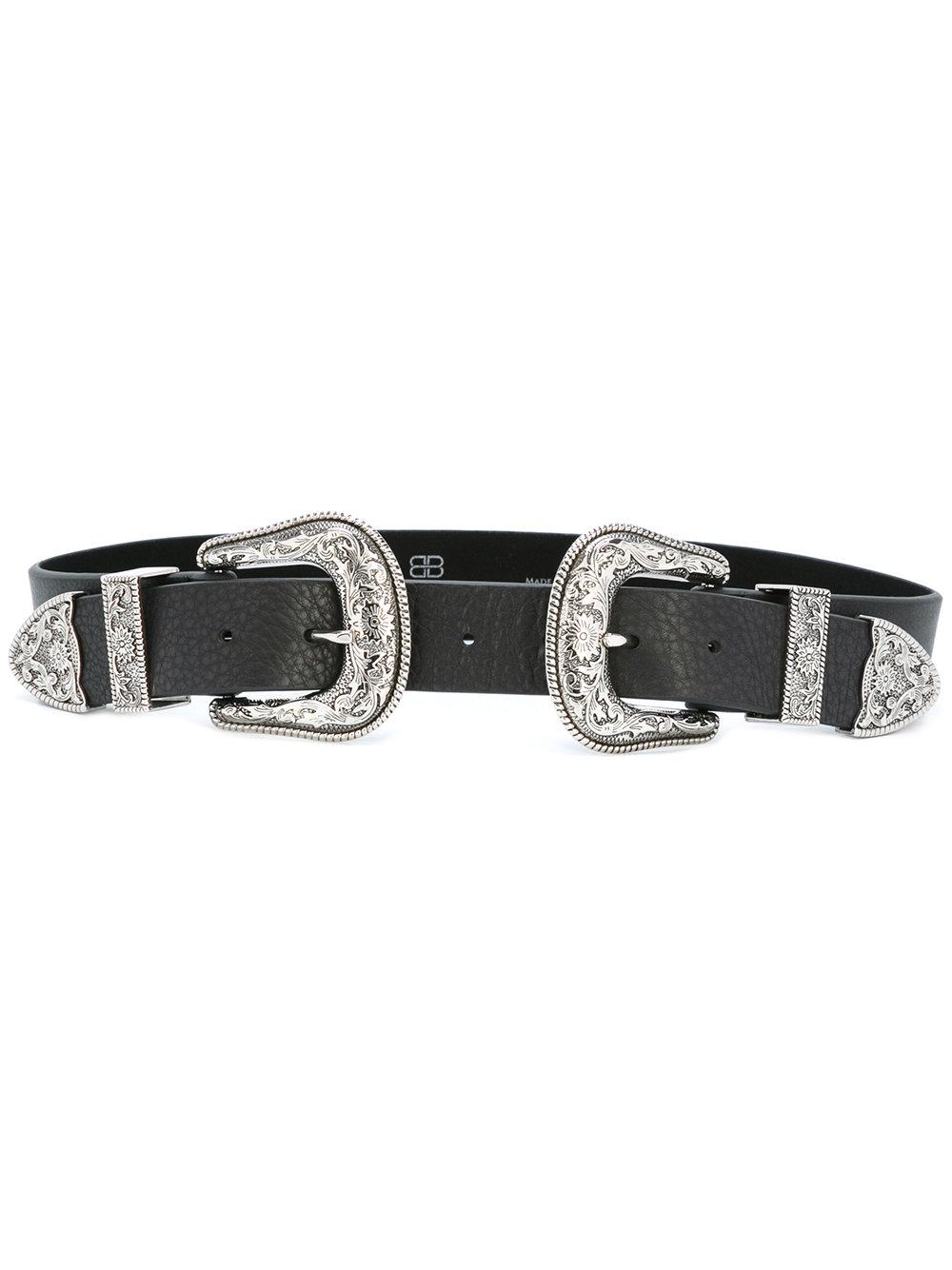 BLow The Belt Leather Double Buckle Belt in Black Lyst