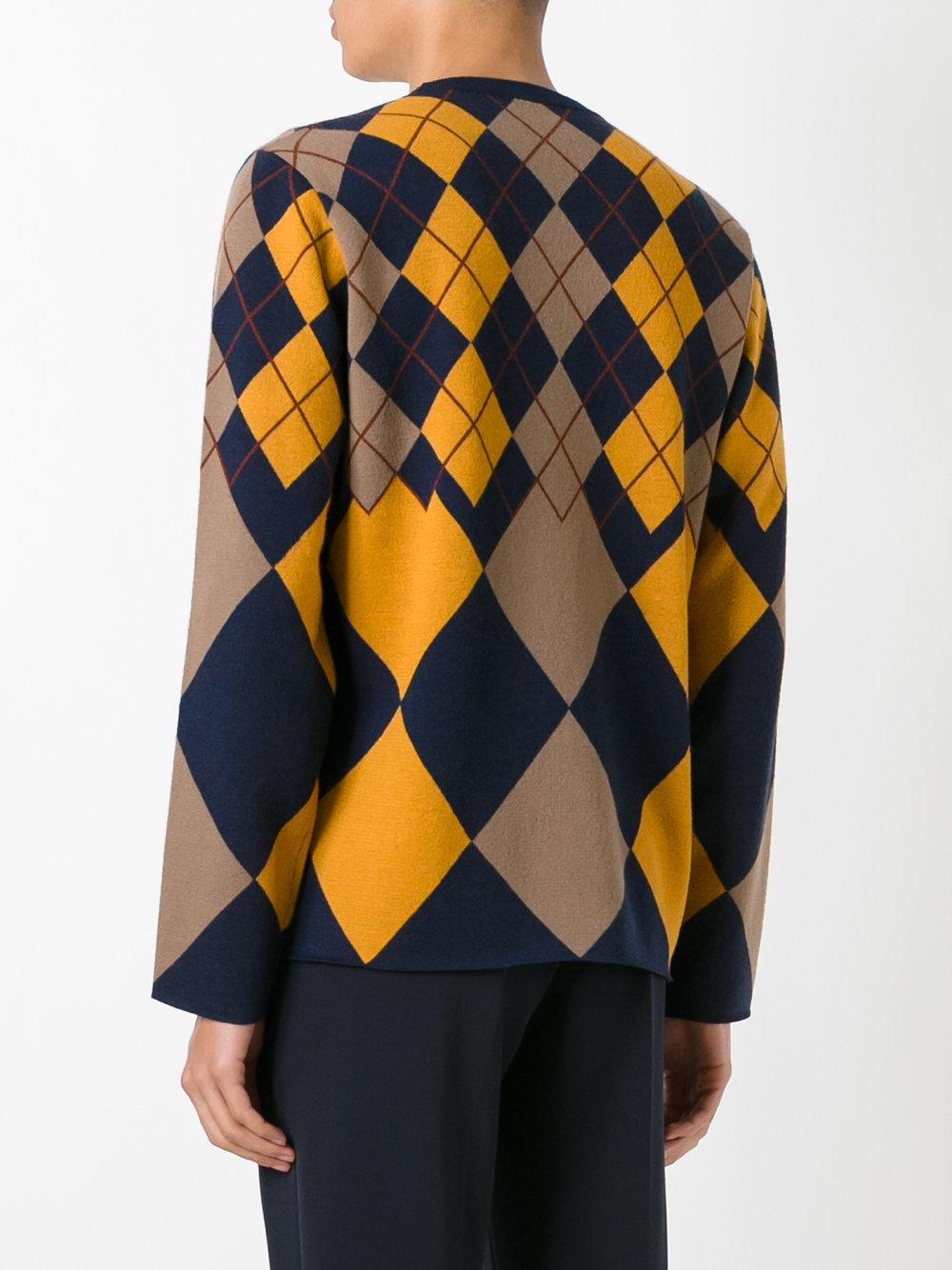 yellow colour block jumper