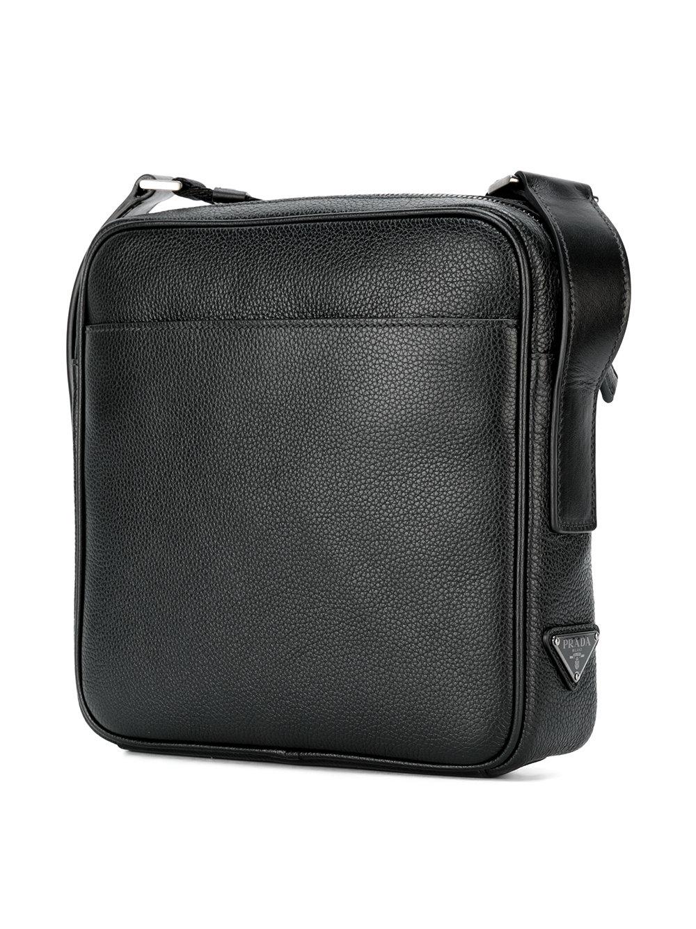 Prada Messenger Bag Men Calf Leather One Size in Black for Men
