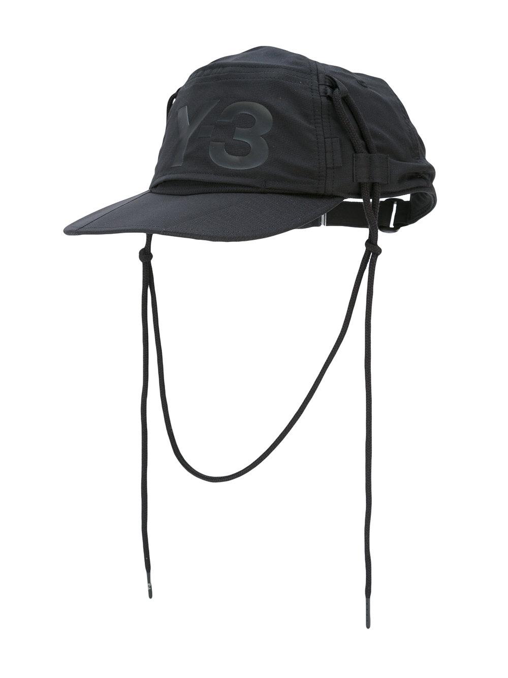Y-3 Synthetic Strings Cap in Black for 