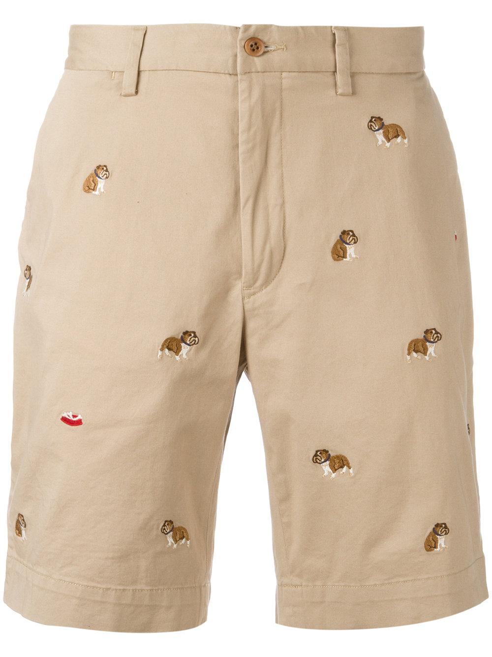 Polo Ralph Lauren Bulldog Embroidery Chino Shorts Natural for Men | Lyst