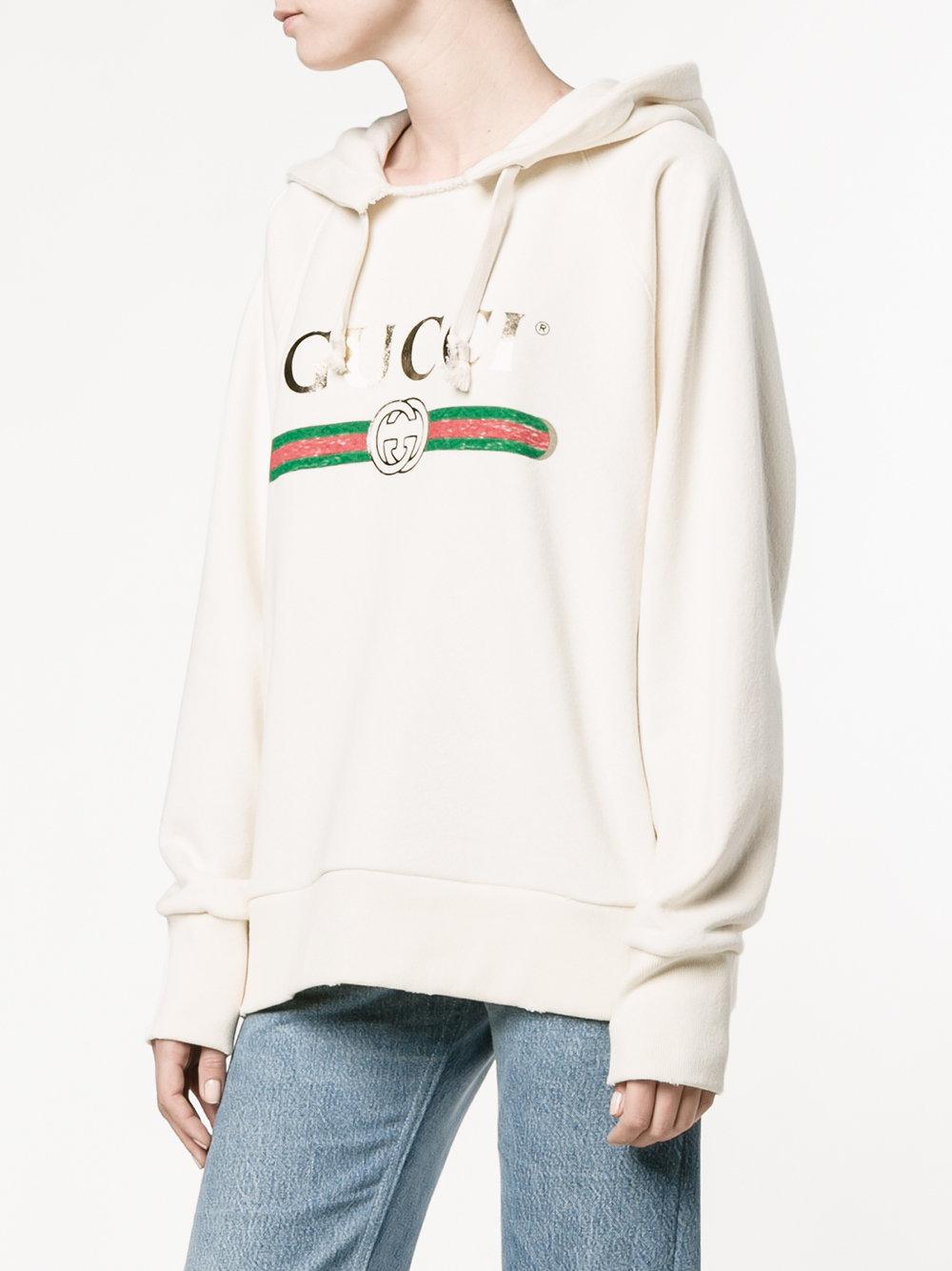 Lyst - Gucci 'fake' Embroidered Hoodie