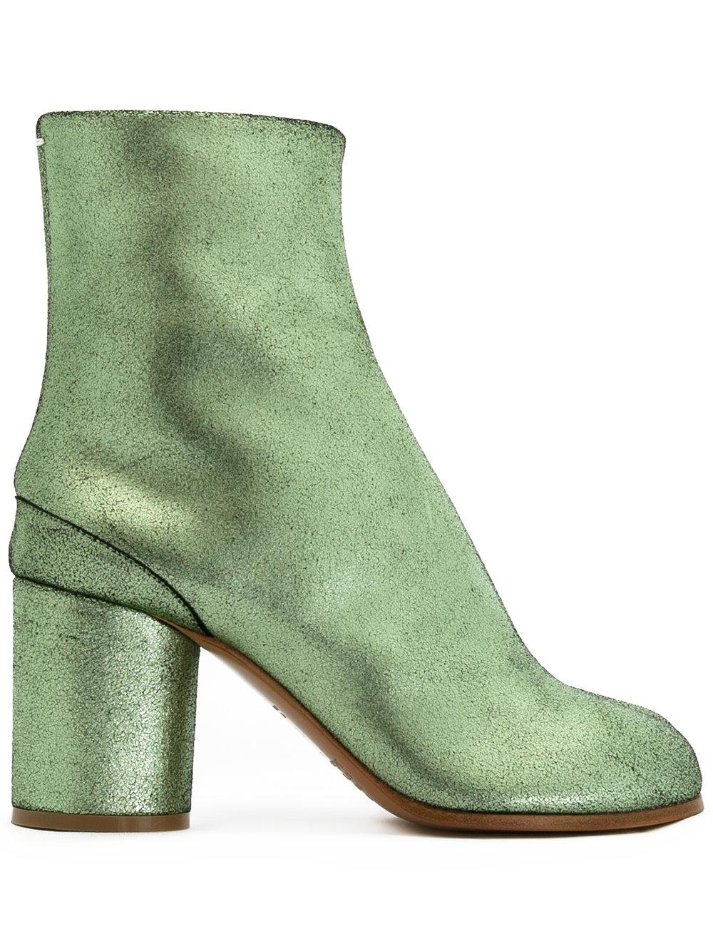 Maison Margiela Leather Split Toe Boots in Green - Lyst