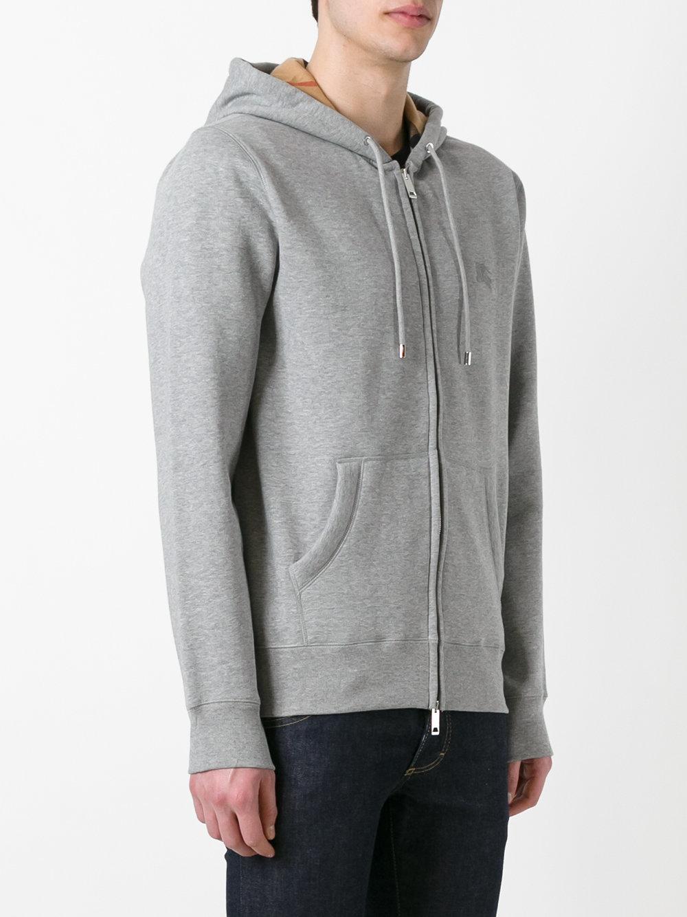 Burberry - Zip-up Hoodie - Men - Cotton/polyester - L in Grey (Gray ...