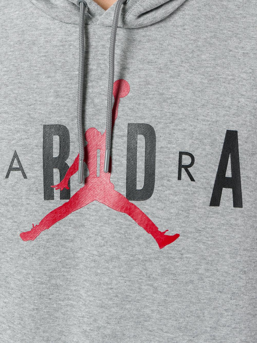 grey and red jordan hoodie