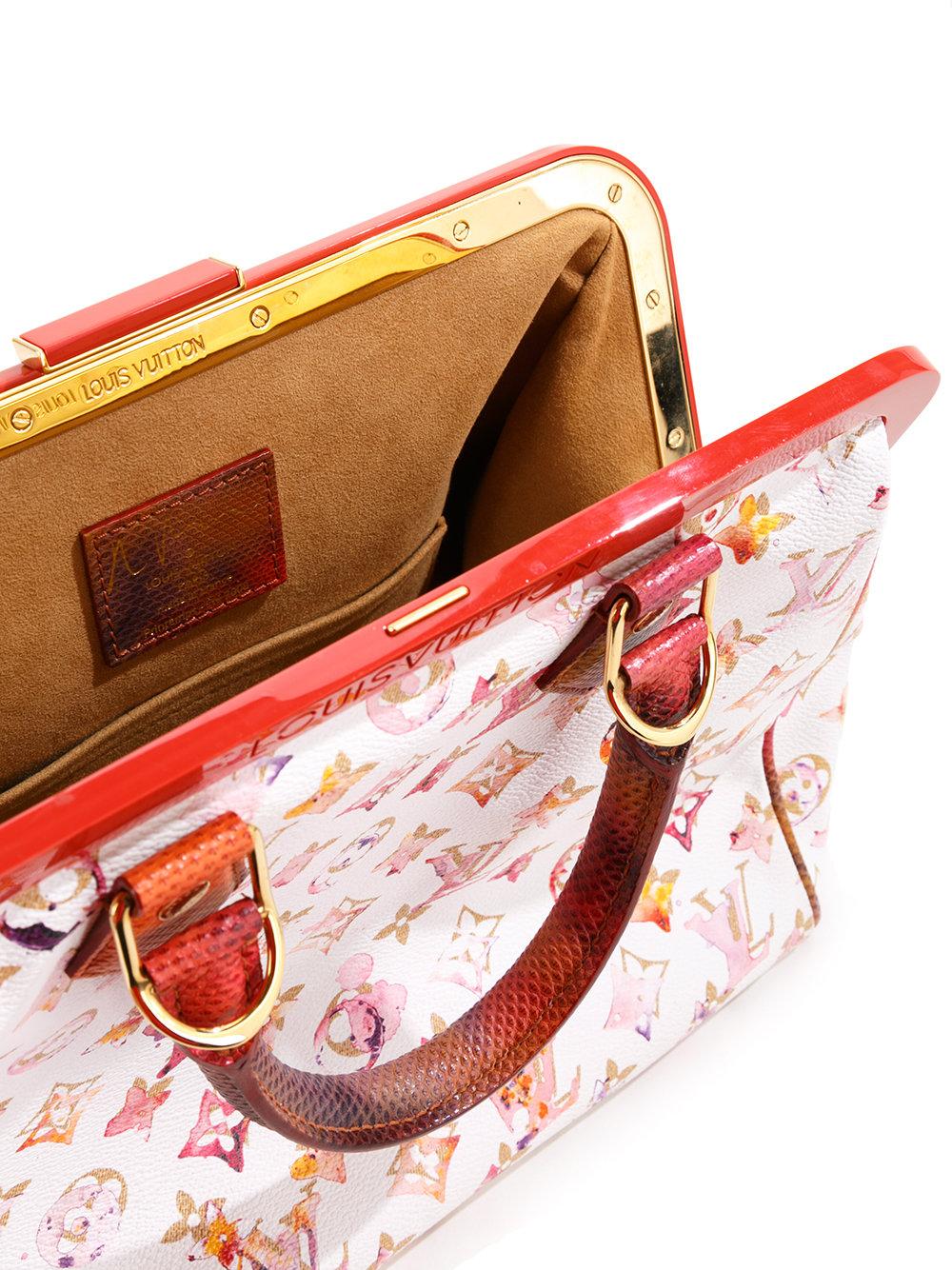 Louis Vuitton Leather Speedy Watercolour Bag in White (Red) - Lyst