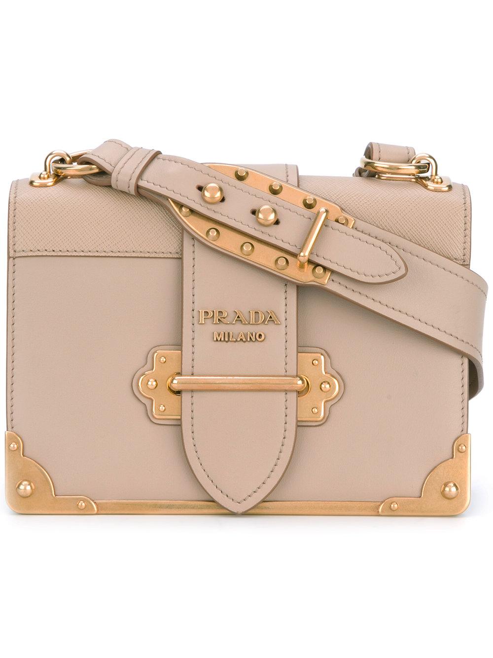Prada - Cahier Shoulder Bag - Women - Calf Leather - One Size in Natural |  Lyst