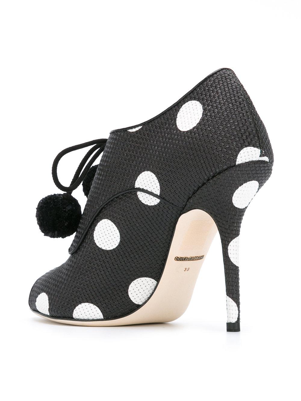 Lyst Dolce & Gabbana Polka Dot Opentoe Pumps in Black