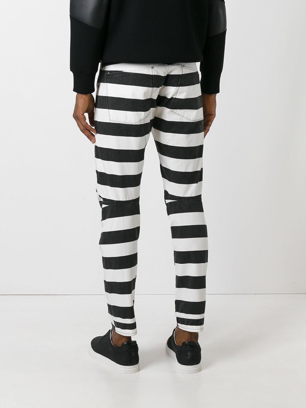 G-Star RAW Prison Stripe Pants in Black for Men | Lyst