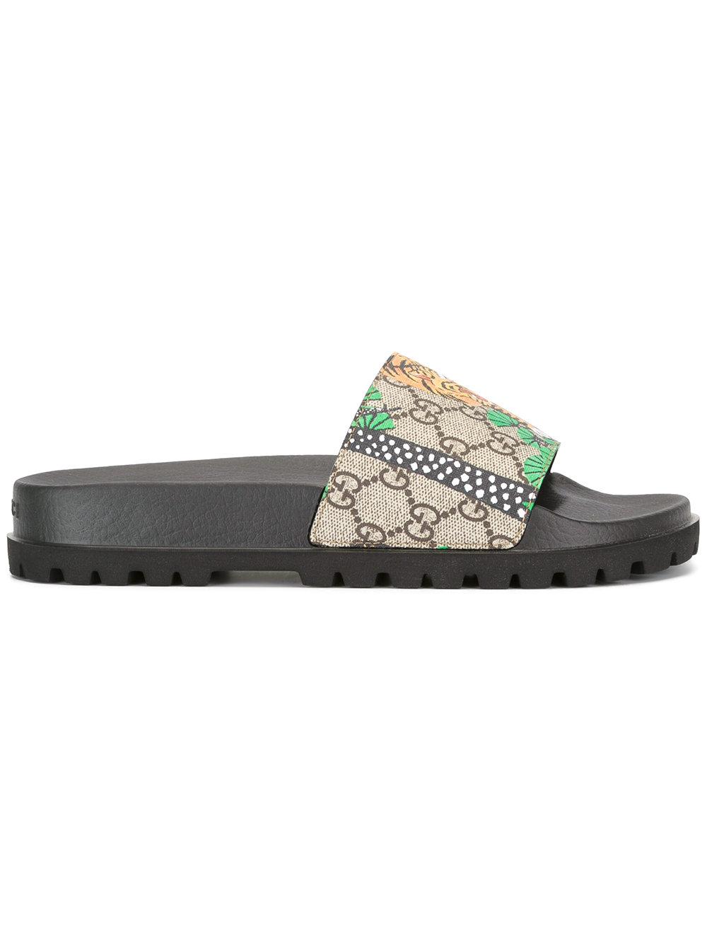 Peck Secréte bibliotekar Gucci Gg Supreme Bengal Slider Sandals in Black for Men - Lyst