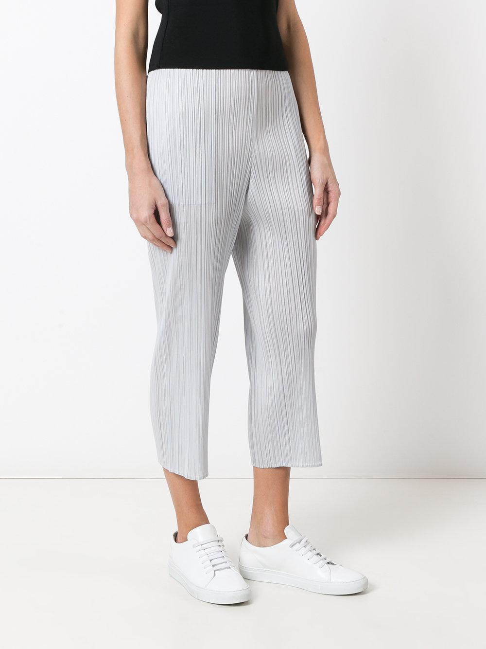 Pleats Please Issey Miyake Pleated Pants in Gray Lyst