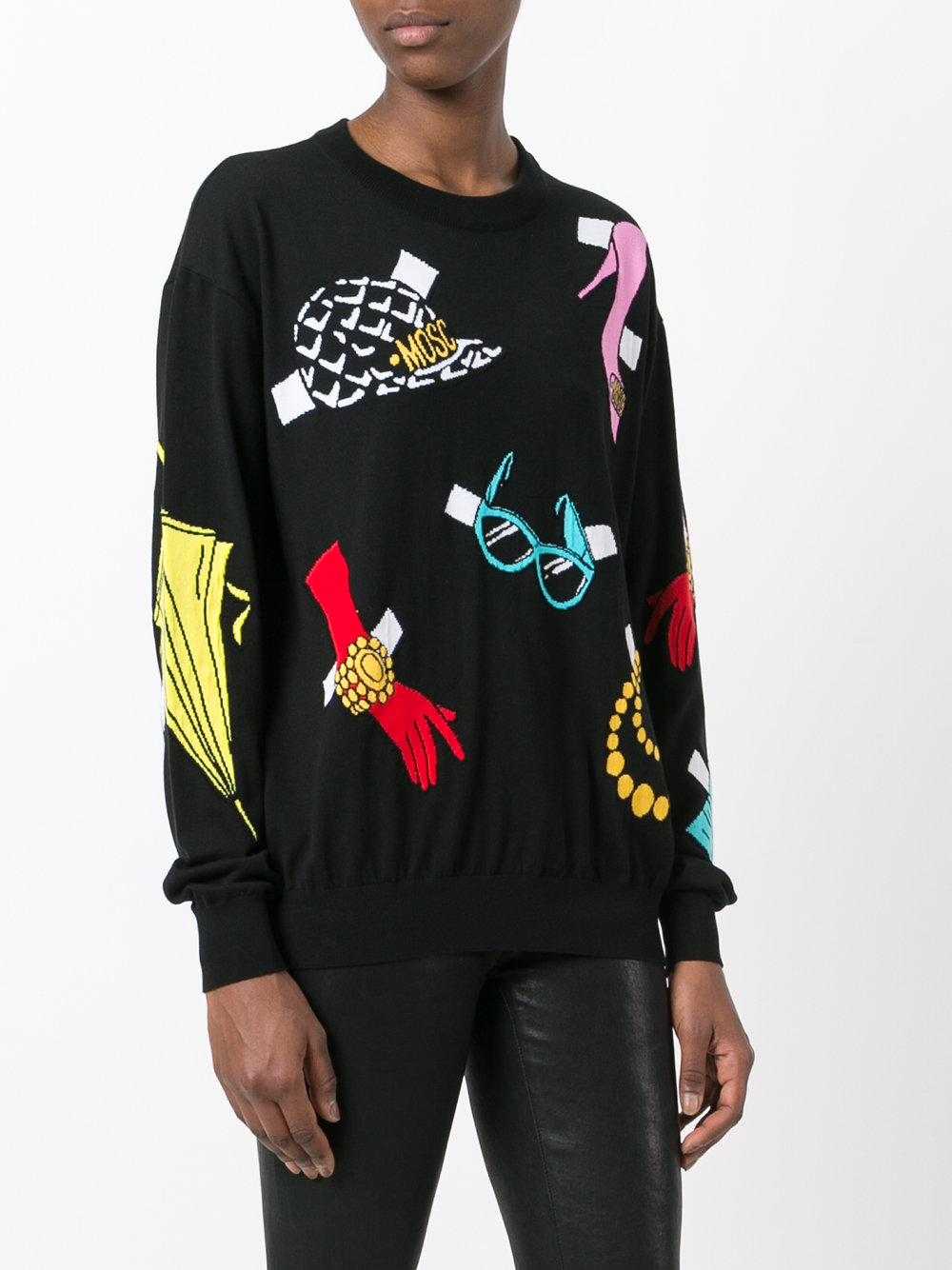 Moschino Paper Doll Jumper in Black Lyst UK