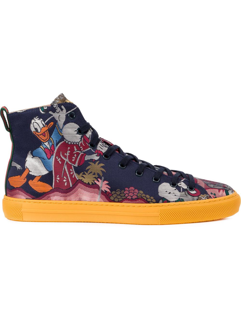 Gucci Donald Duck©-jacquard High-top Trainers in Blue for Men | Lyst