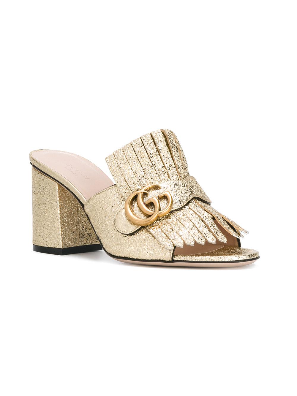 gucci fringe mules