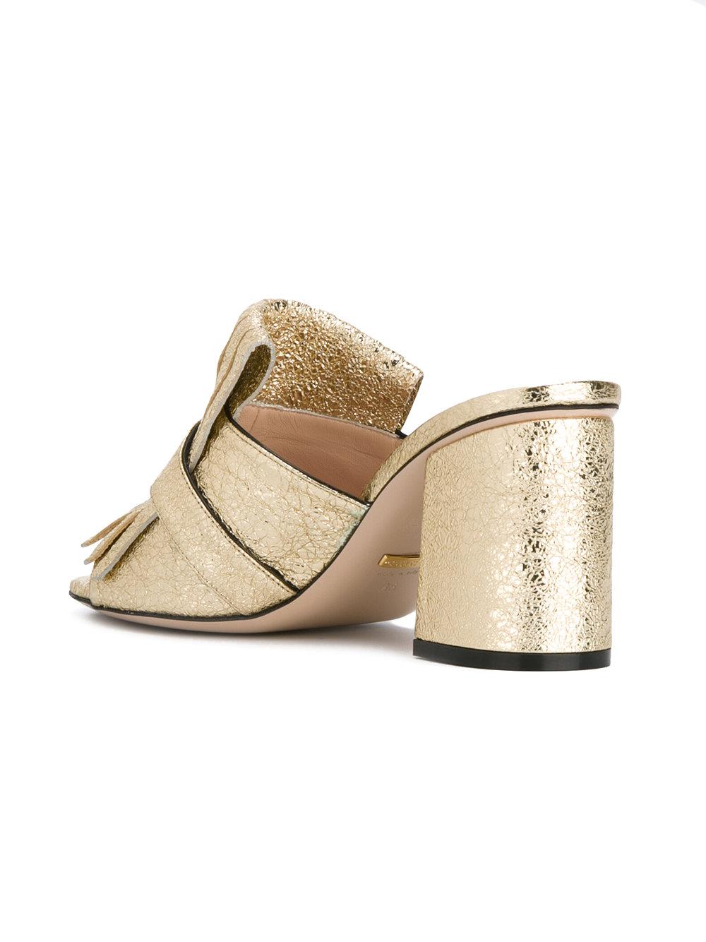 Gucci Fringe Front Mules Women Leather 36 in Metallic Lyst