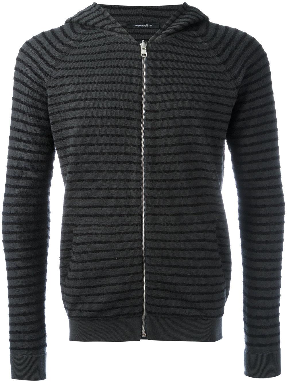 Lyst - Roberto Collina Striped Hoodie in Green for Men