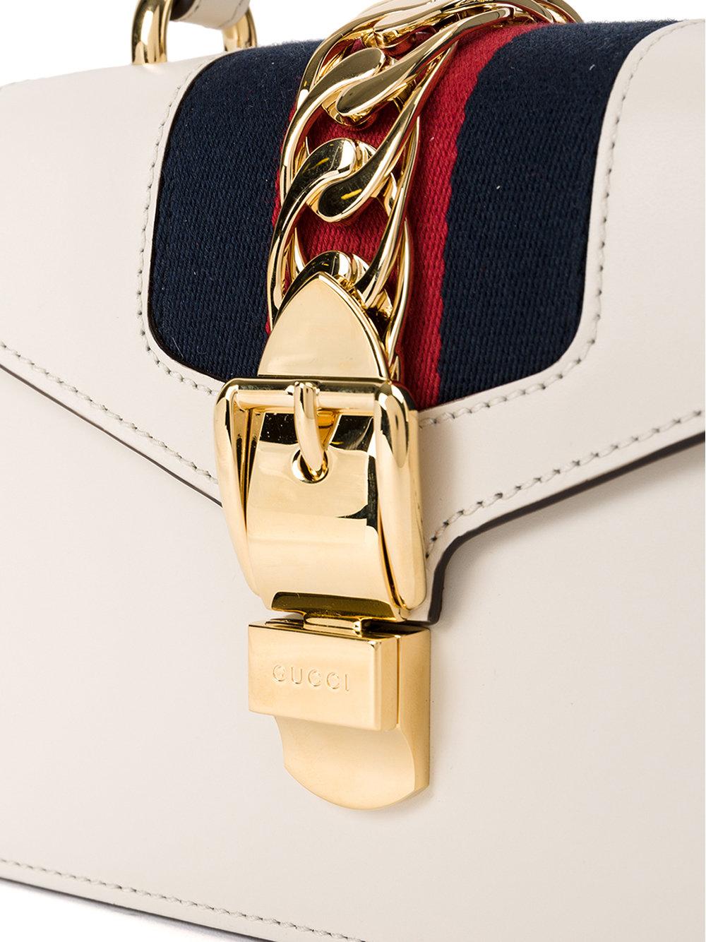 Lyst - Gucci Gold Buckle Shoulder Bag in White