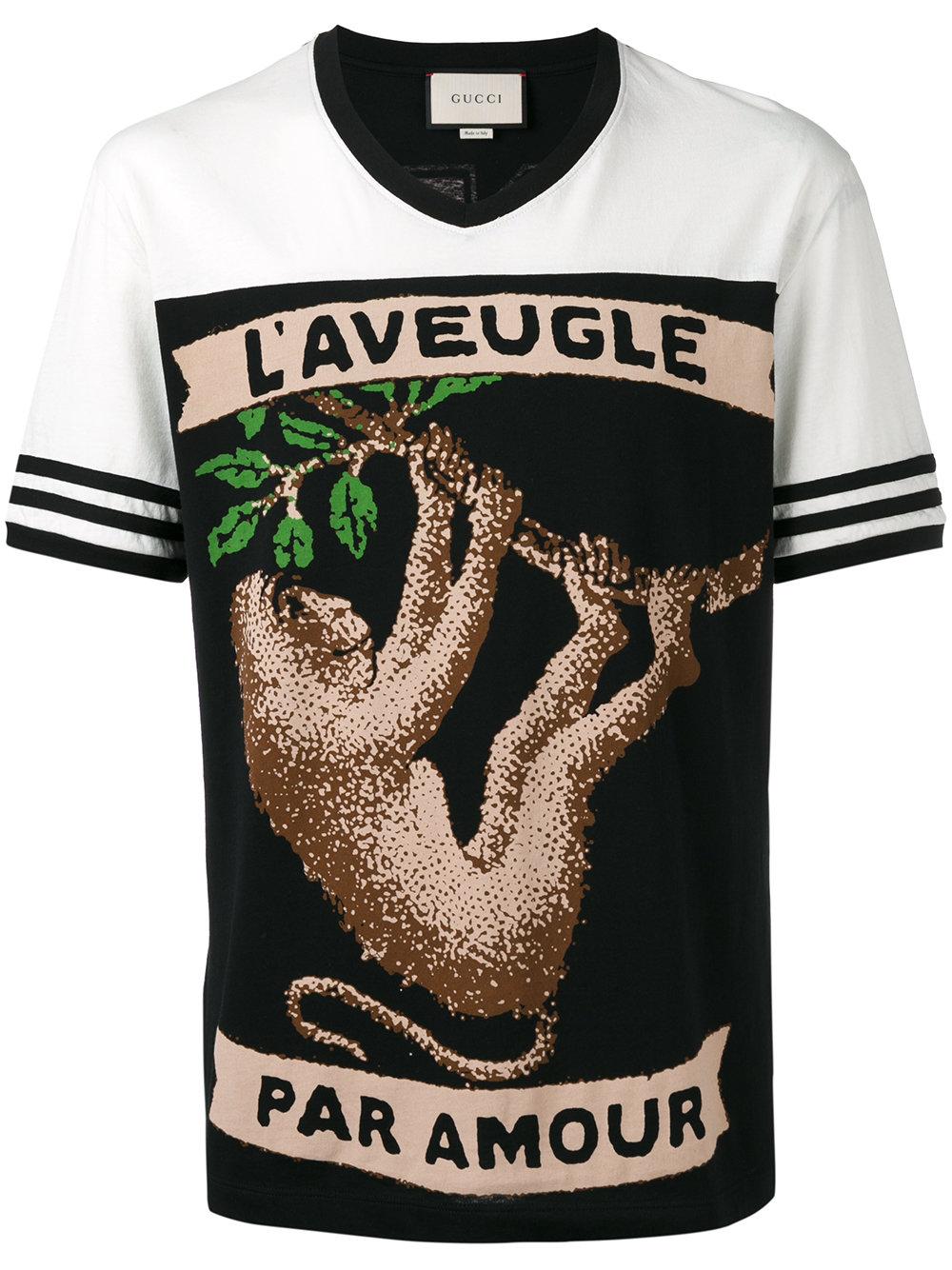 Gucci Monkey Print T-shirt in Black for Men | Lyst