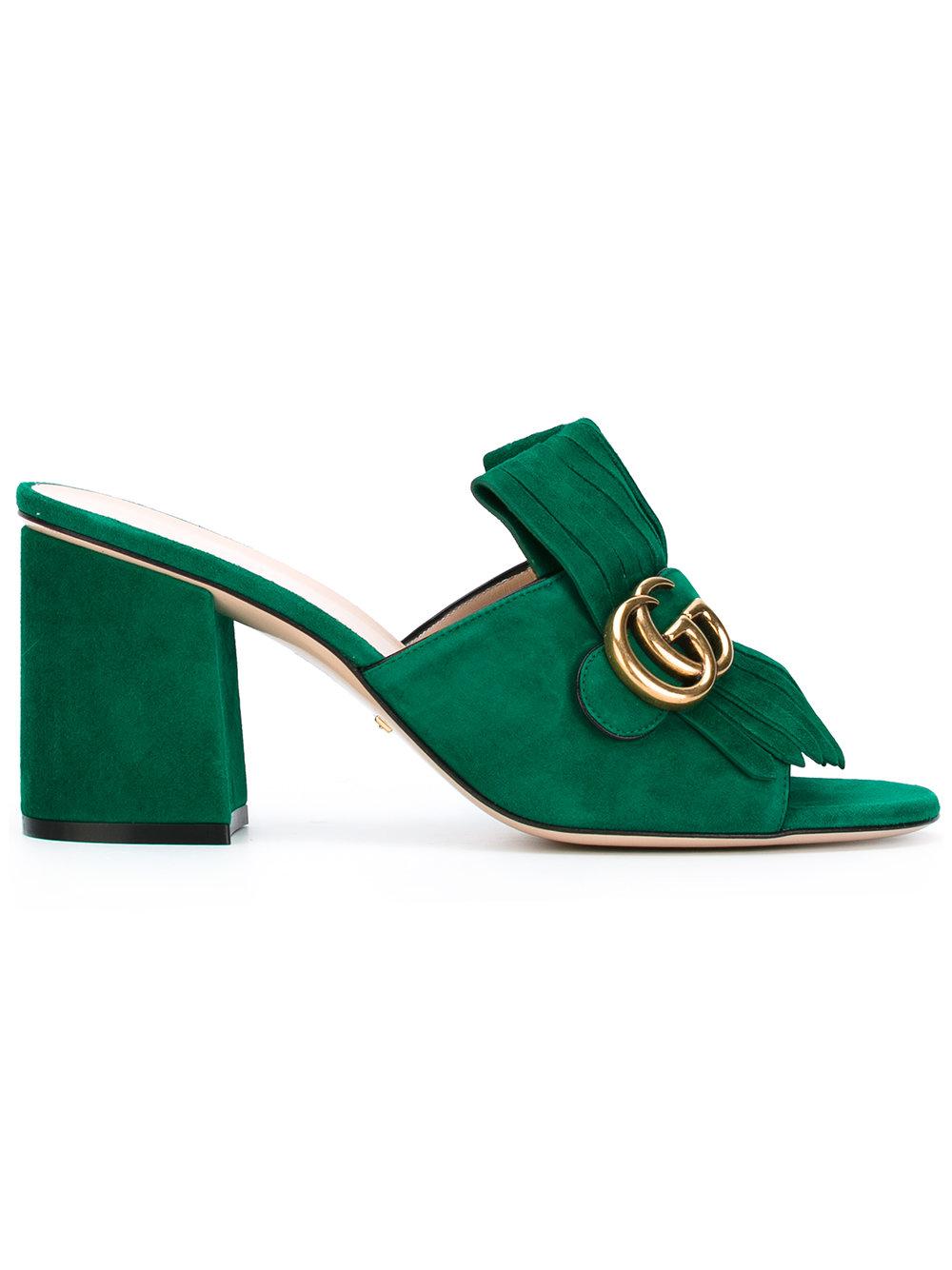 Green gucci hot sale marmont shoes