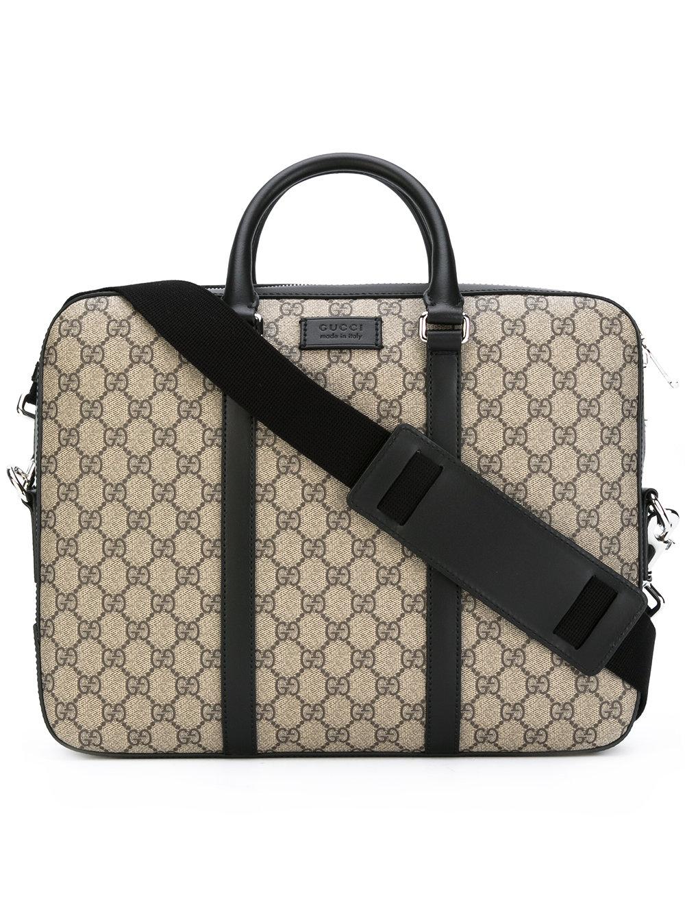 Gucci Gg Supreme Laptop Bag in Black