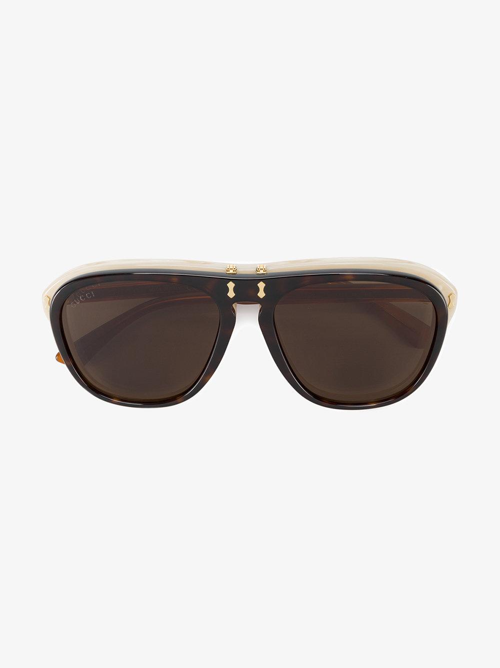 Gucci Flipup Sunglasses in Brown for Men Lyst