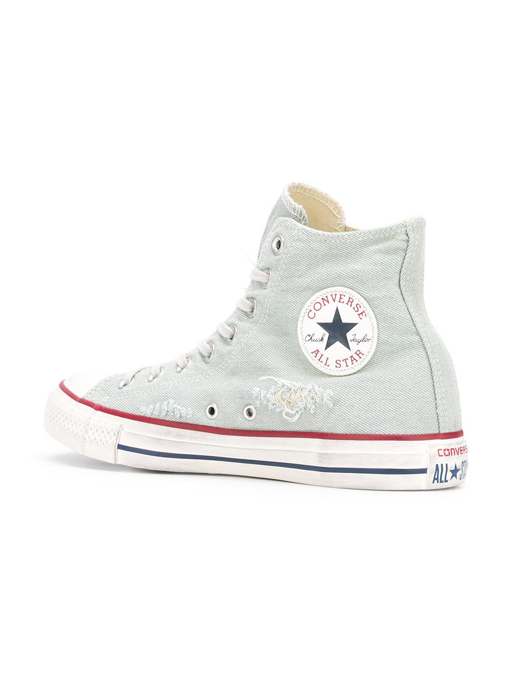 Converse Distressed Denim Sneakers in Blue for Men | Lyst