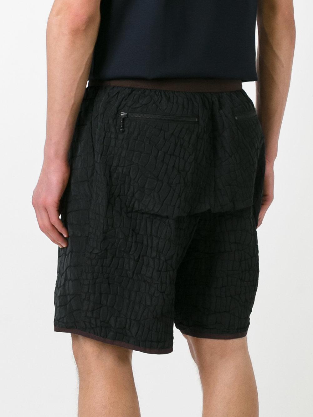 Lyst - Kolor Crocodile Embossed Effect Shorts in Black for Men
