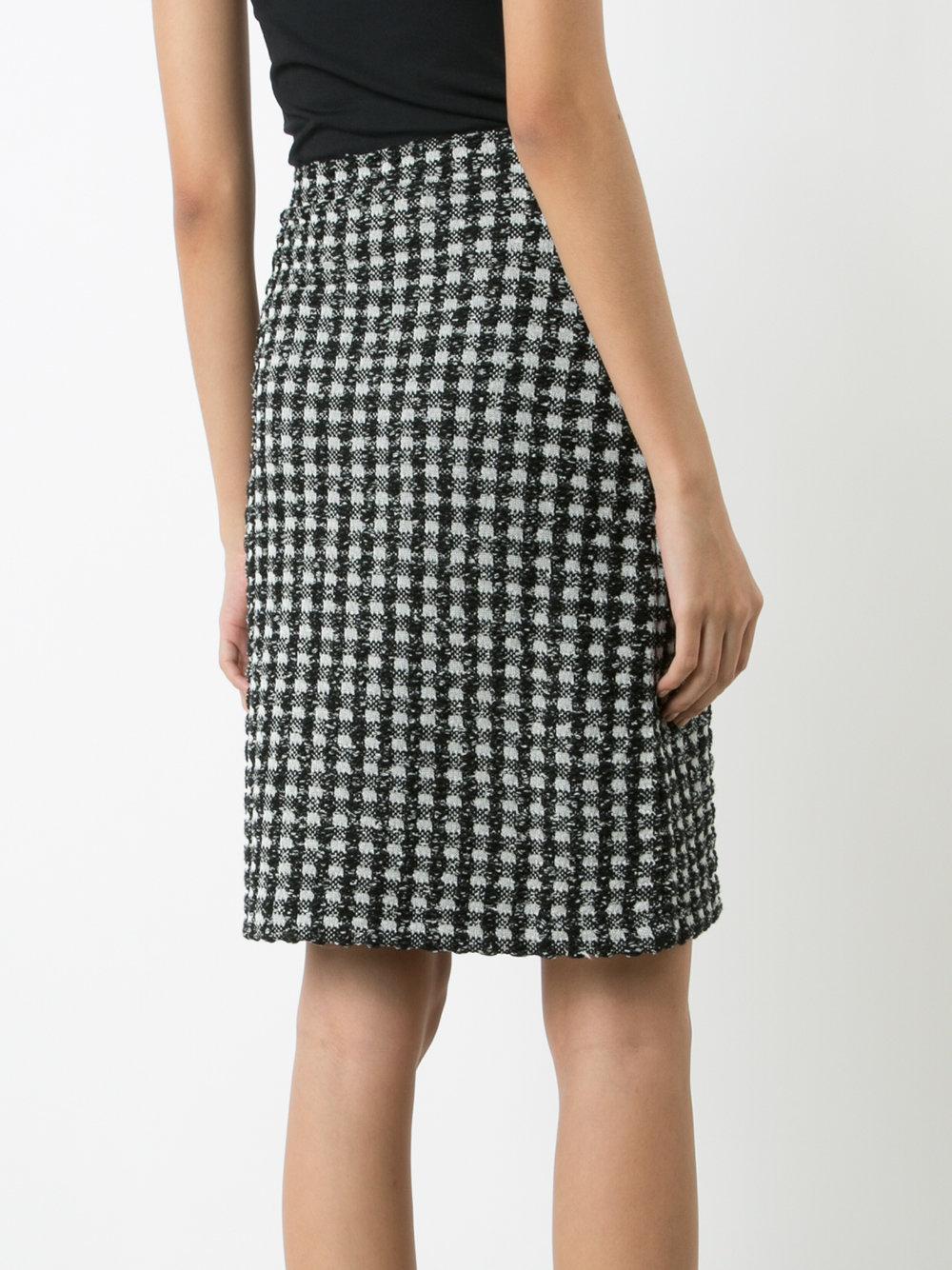 Lyst Sonia Rykiel Houndstooth Pattern Skirt in Black