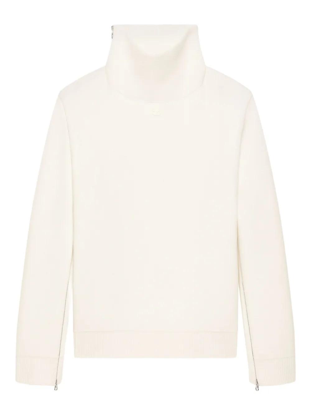 Courreges｜SHORT-SLEEVED ZIP-UP/TURTLENECK (323MPU071FI0 Courreges Turtlenecks for Women | Online Sale up to 60% off