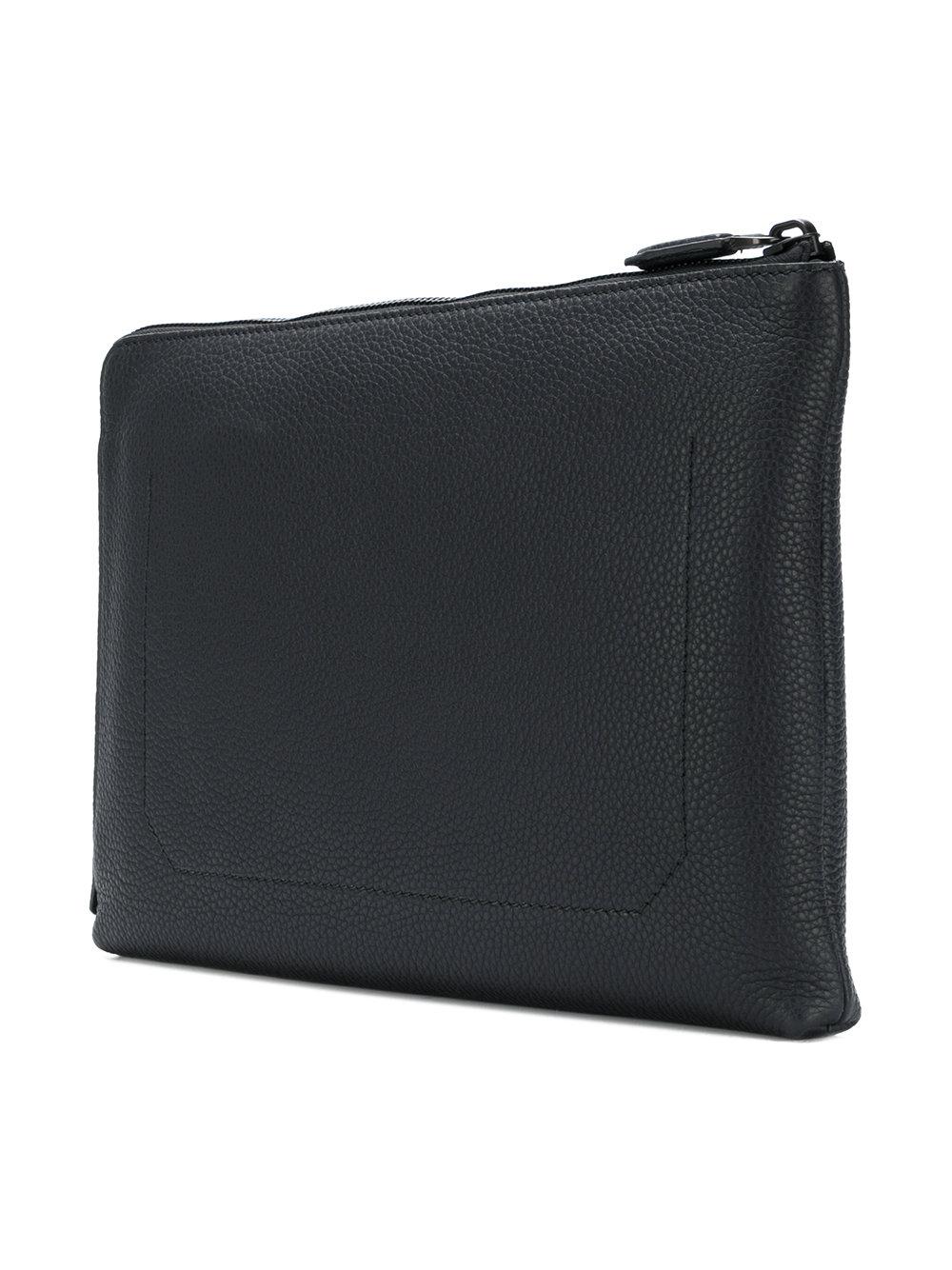 Ferragamo Leather Hand Strap Clutch Bag in Black - Lyst