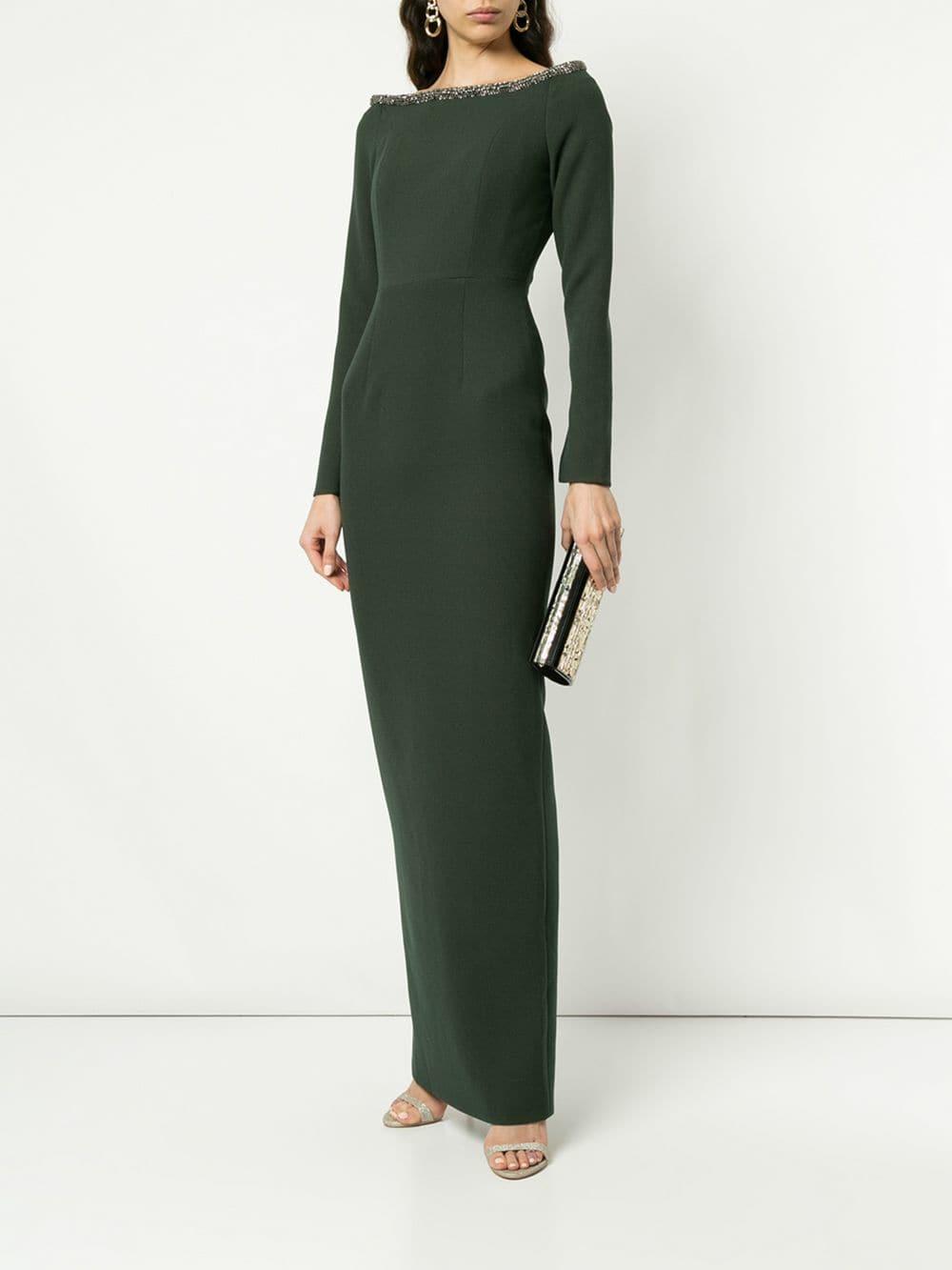 js collections sheer sleeve soutache sheath dress