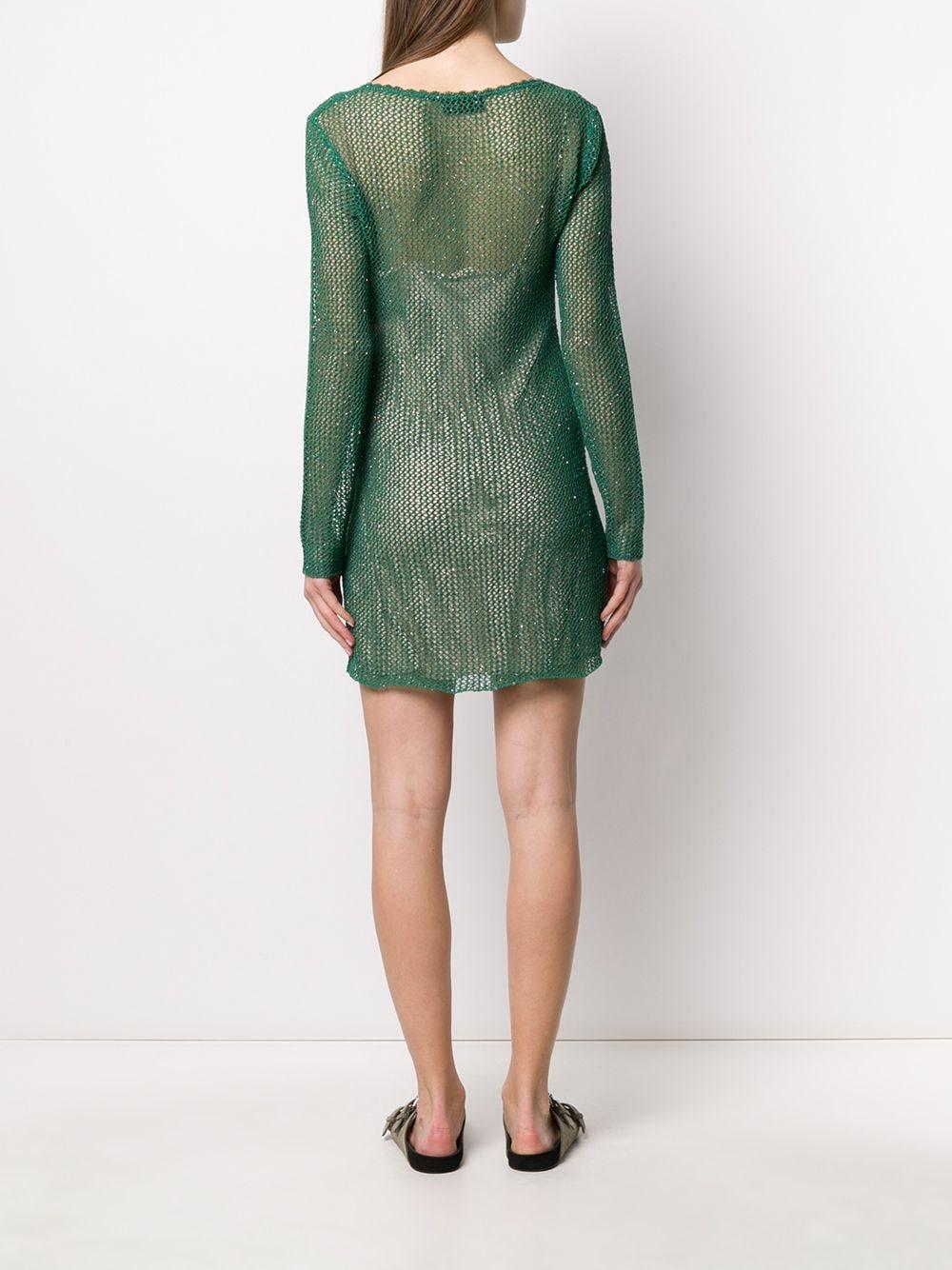 Alanui Synthetic Sheer Knitted Dress in Green - Save 14% - Lyst