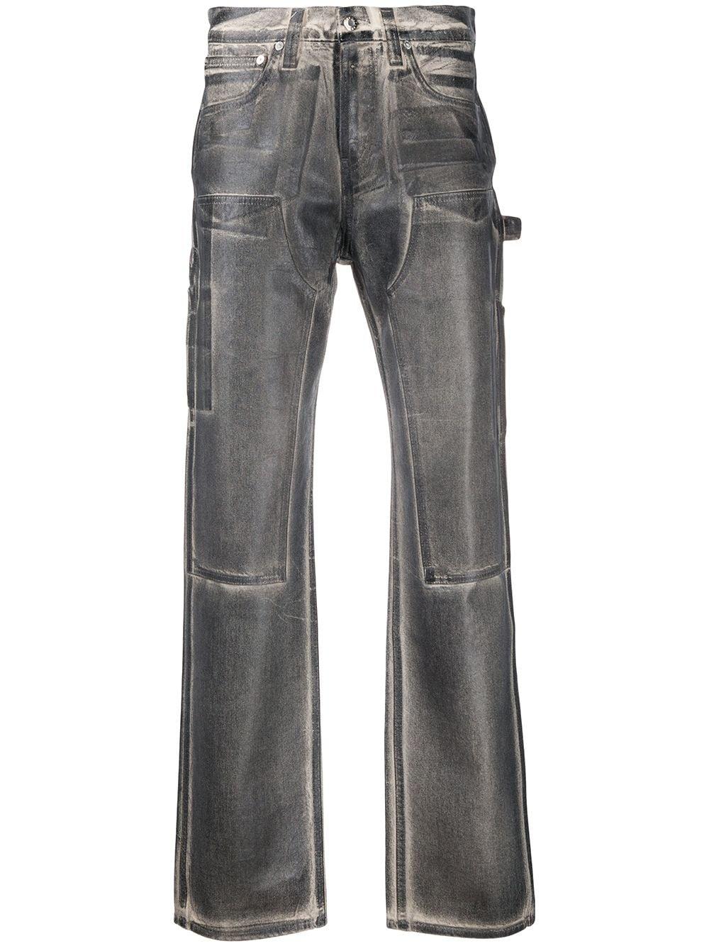 Helmut Lang Denim Paint Effect Jeans in Black for Men - Lyst