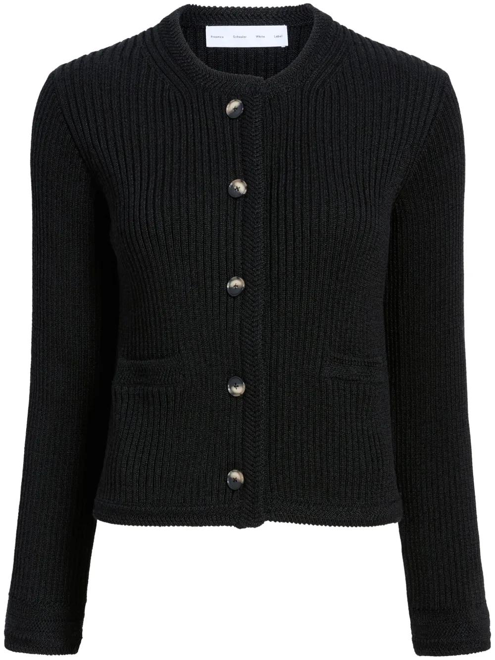 Proenza Schouler 新品　ニットカーディガン Proenza Schouler Sofia Cardigan In Eco Cashmere - Black | Proenza