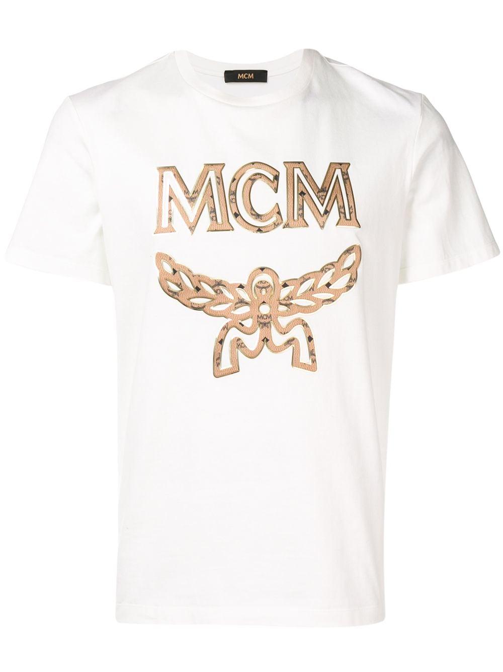 MCM Cotton Logo Print T-shirt in White - Lyst