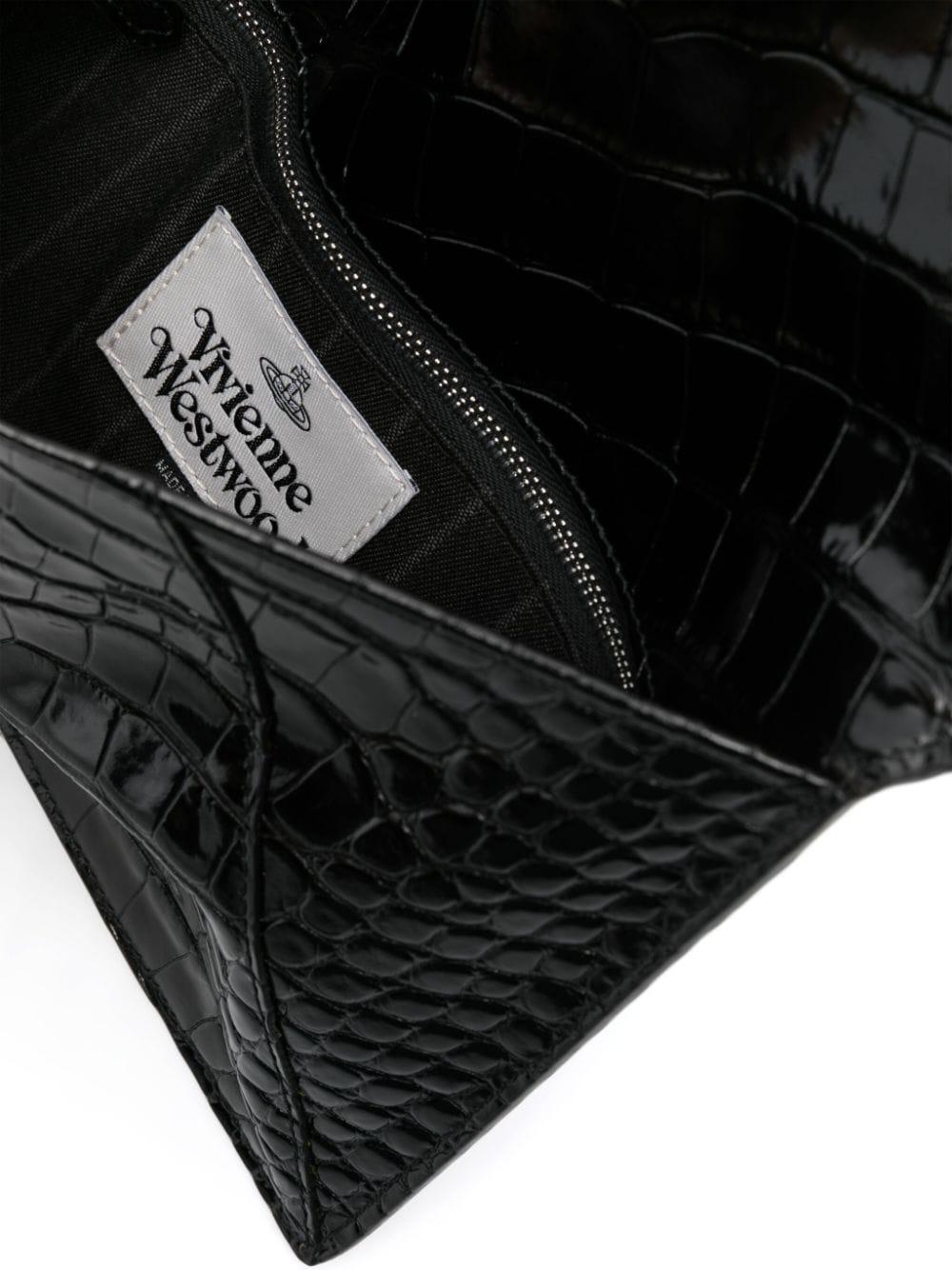 Vivienne Westwood Orb-plaque Saffiano Leather Clutch - Black