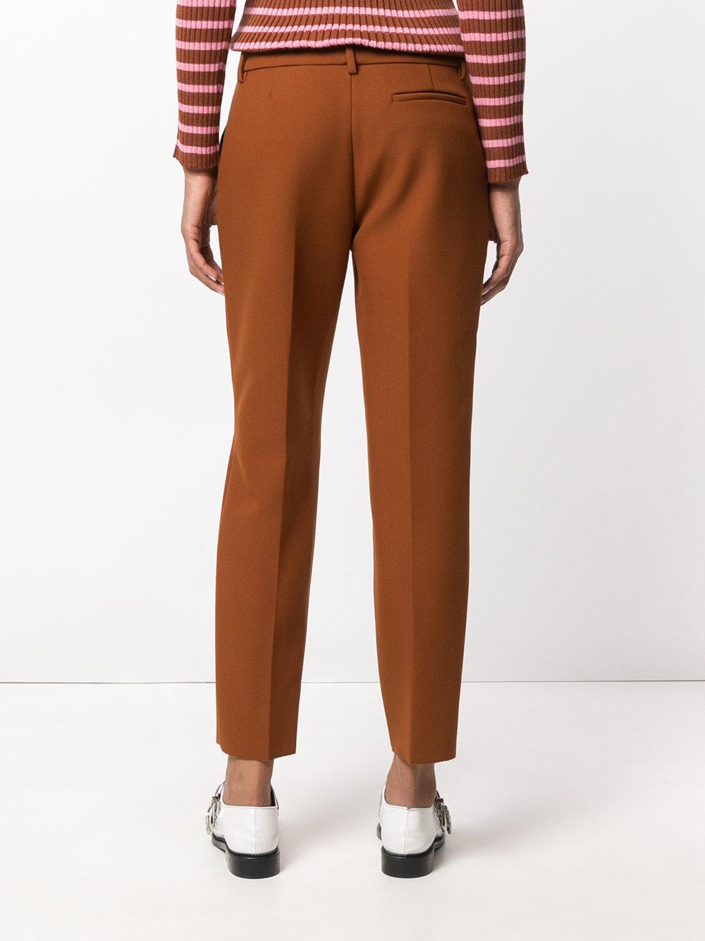 Lyst - Msgm Straight-leg Trousers in Brown