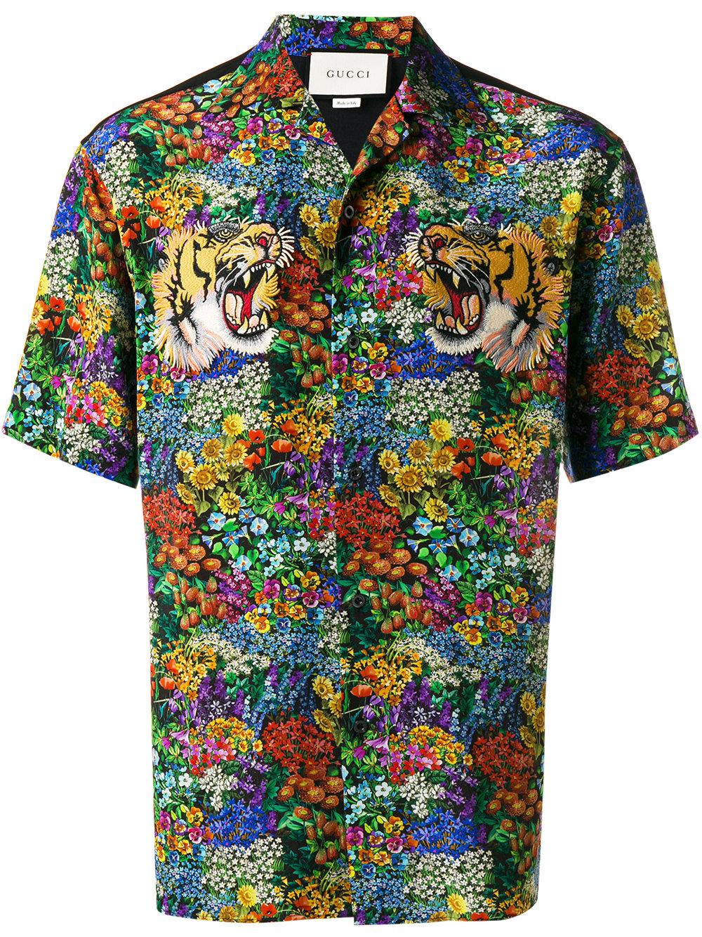Lyst - Gucci Floral Print Bowling Shirt for Men