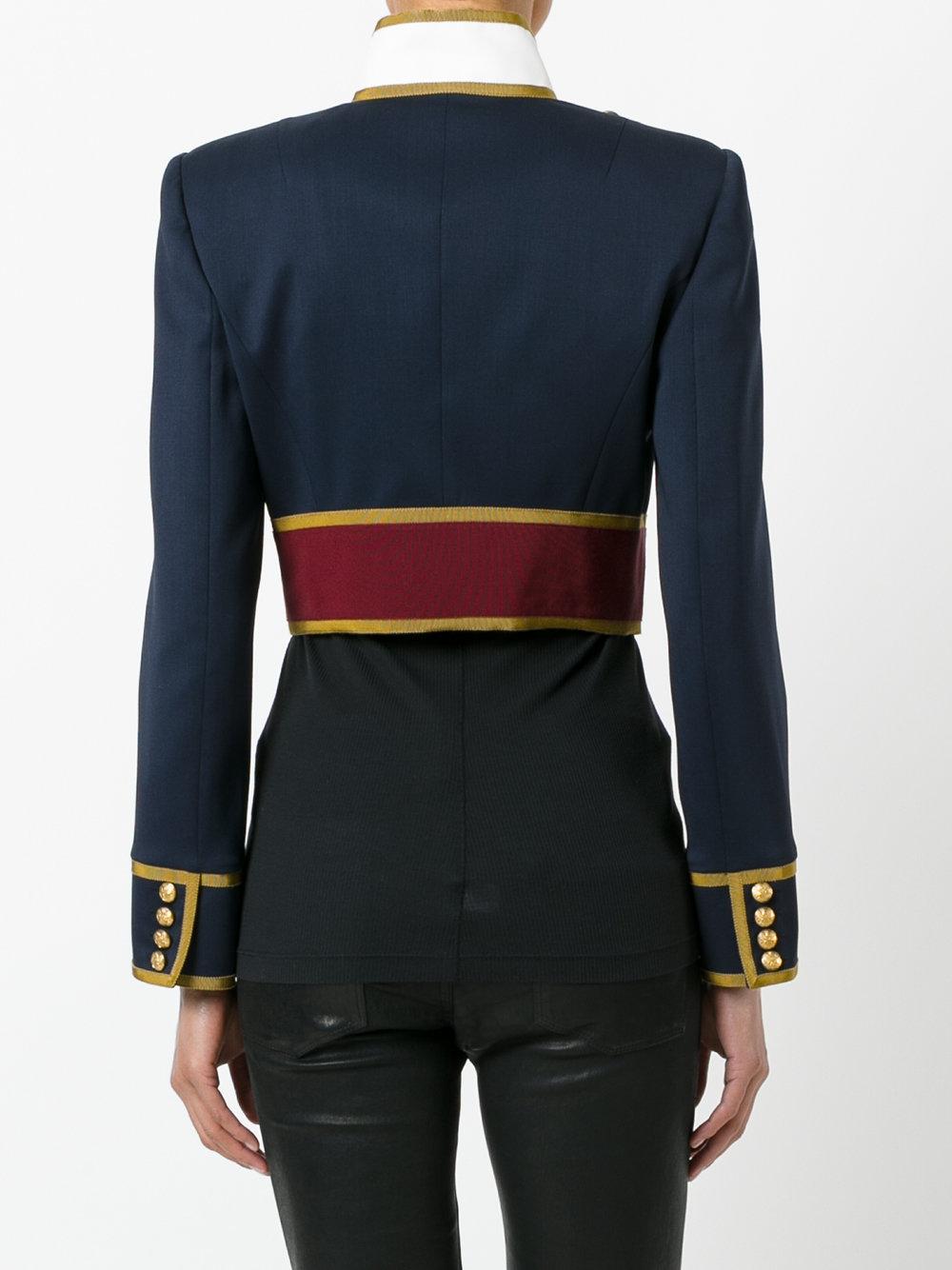 DSquared² Silk Cropped Military Jacket in Blue Lyst