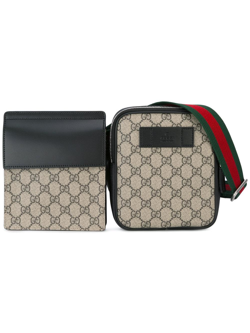 Gucci - Double Pouch Bum Bag - Men - Calf Leather/canvas - One Size for Men